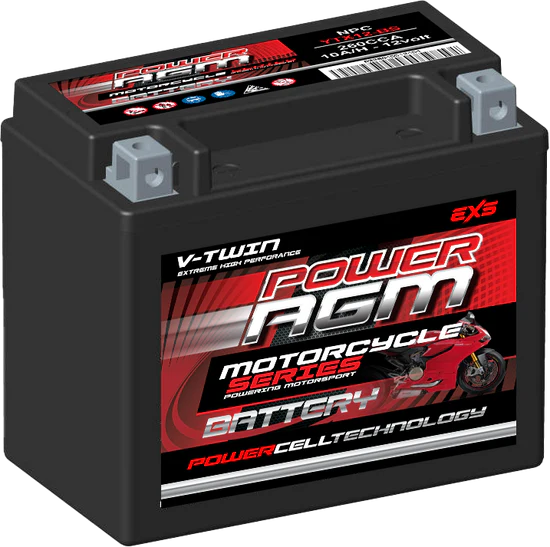YTX14-BS - 12AH 285CCAs AGM Motorcycle Battery | Power AGM
