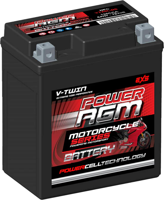 YTX5L-BS - 6AH 190CCAs AGM Motorcycle Battery | Power AGM