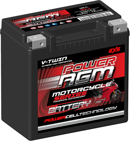 MX-3 - 12AH 300CCAs AGM Motorcycle Battery | Power AGM