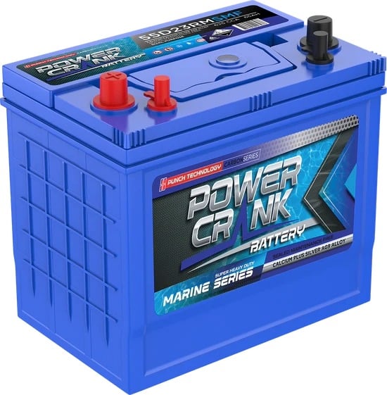 Marine Deep Cycle Battery 65AH 625CCAs | 55D23RMSMF | Power Crank Super Crank