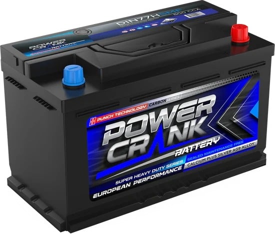 DIN77H Super Crank European Performance Series Car Battery Maintenance Free Power Crank